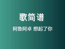 阿鲁阿卓《想起了你》简谱E调钢琴谱单音独奏谱