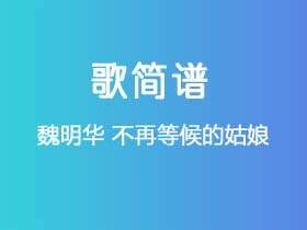 魏明华《不再等候的姑娘》简谱D调简单音独奏谱