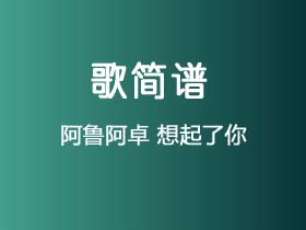 阿鲁阿卓《想起了你》简谱E调钢琴谱单音独奏谱