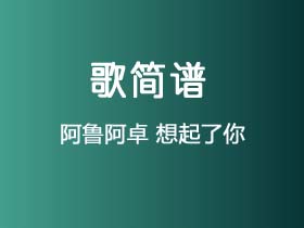 阿鲁阿卓《想起了你》简谱E调钢琴谱单音独奏谱