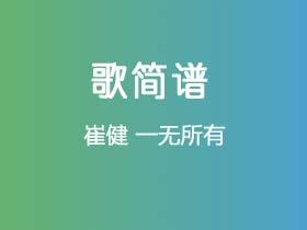 崔健《一无所有》简谱Eb调钢琴指弹独奏谱