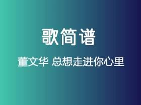 董文华《总想走进你心里》简谱F调钢琴指弹独奏谱