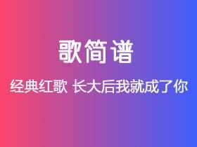 经典红歌《长大后我就成了你》简谱F调钢琴指弹独奏谱