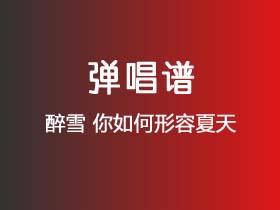 醉雪《你如何形容夏天》吉他谱C调吉他弹唱谱
