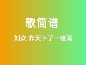 刘欢《昨天下了一夜雨》简谱D调钢琴指弹独奏谱