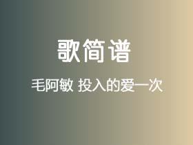 毛阿敏《投入的爱一次》简谱D调钢琴指弹独奏谱