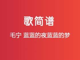 毛宁《蓝蓝的夜蓝蓝的梦》简谱D调钢琴指弹独奏谱