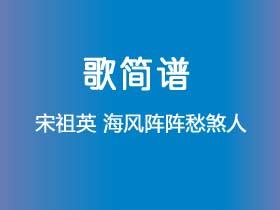 宋祖英《海风阵阵愁煞人》简谱D调钢琴指弹独奏谱