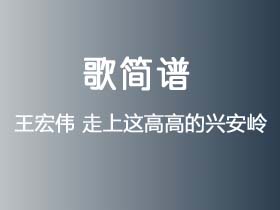 王宏伟《走上这高高的兴安岭》简谱D调钢琴指弹独奏谱