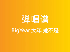 BigYear大年《她不是》吉他谱C调吉他弹唱谱