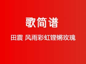 田震《风雨彩虹铿锵玫瑰》简谱C调钢琴指弹独奏谱
