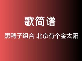 黑鸭子组合《北京有个金太阳》简谱D调钢琴指弹独奏谱