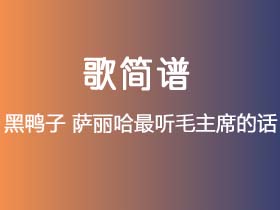 黑鸭子《萨丽哈最听毛主席的话》简谱A调钢琴指弹独奏谱