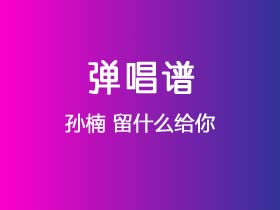 孙楠《留什么给你》吉他谱G调吉他弹唱谱