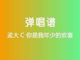 孟大C《你是我年少的欢喜》吉他谱G调吉他弹唱谱
