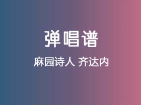 麻园诗人《齐达内》吉他谱C调吉他弹唱谱