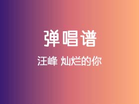 汪峰《灿烂的你》吉他谱C调吉他弹唱谱