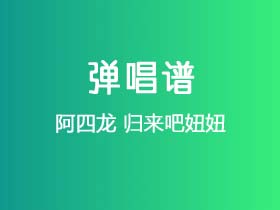 阿四龙《归来吧妞妞》吉他谱G调吉他弹唱谱