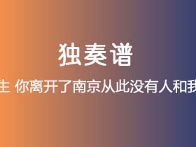 李先生《你离开了南京从此没有人和我说话》吉他谱C调吉他指弹独奏谱