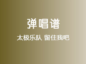太极乐队《留住我吧 》吉他谱C调吉他弹唱谱
