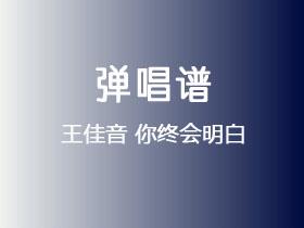 王佳音《你终会明白》吉他谱G调吉他弹唱谱