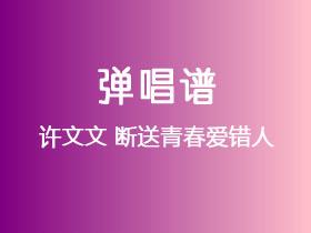 许文文《断送青春爱错人》吉他谱C调吉他弹唱谱