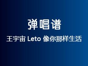 王宇宙Leto《像你那样生活》吉他谱C调吉他弹唱谱