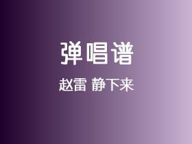 赵雷《静下来》吉他谱D调吉他弹唱谱