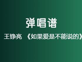 王铮亮《如果爱是不能说的》吉他谱G调吉他弹唱谱