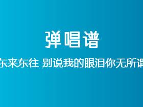 东来东往《别说我的眼泪你无所谓》吉他谱G调吉他弹唱谱