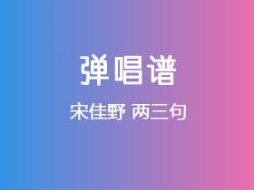 宋佳野《两三句》吉他谱C调吉他弹唱谱