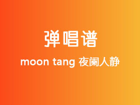 moon tang《夜阑人静》吉他谱G调吉他弹唱谱