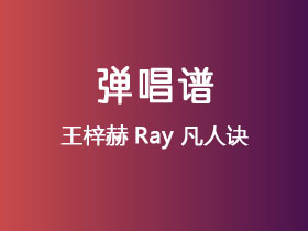 王梓赫Ray《凡人诀》吉他谱C调吉他弹唱谱