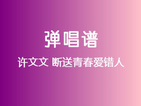 许文文《断送青春爱错人》吉他谱C调吉他弹唱谱
