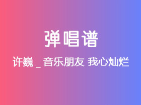 许巍_音乐朋友《我心灿烂》吉他谱G调吉他弹唱谱