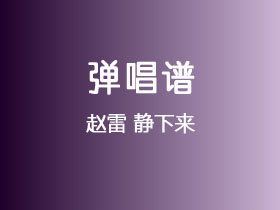 赵雷《静下来》吉他谱D调吉他弹唱谱
