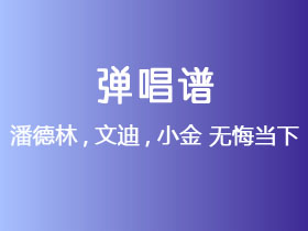潘德林,文迪,小金《无悔当下》吉他谱G调吉他弹唱谱