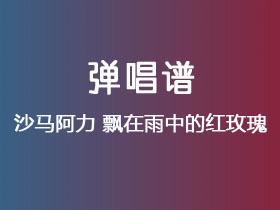 沙马阿力《飘在雨中的红玫瑰》吉他谱G调吉他弹唱谱