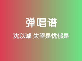 沈以诚《失望是忧郁是》吉他谱C调吉他弹唱谱