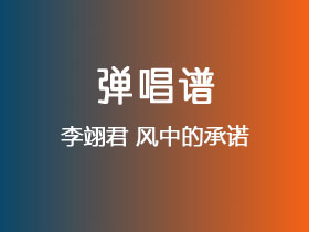 李翊君《风中的承诺》吉他谱C调吉他弹唱谱