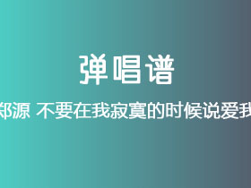 郑源《不要在我寂寞的时候说爱我》吉他谱C调吉他弹唱谱
