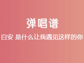 白安《是什么让我遇见这样的你》吉他谱C调吉他弹唱谱