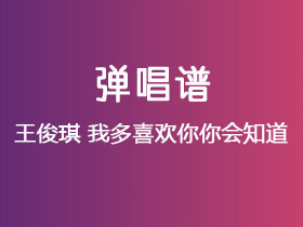 王俊琪《我多喜欢你你会知道》吉他谱C调吉他弹唱谱