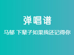 马郁《下辈子如果我还记得你》吉他谱C调吉他弹唱谱