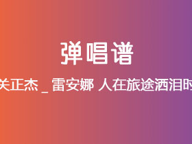 关正杰_雷安娜《人在旅途洒泪时》吉他谱c调吉他弹唱谱