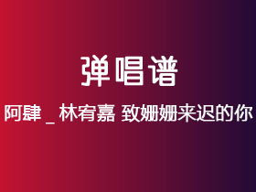 阿肆_林宥嘉《致姗姗来迟的你》吉他谱G调吉他弹唱谱
