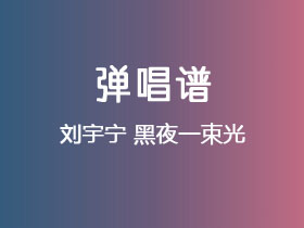 刘宇宁《黑夜一束光》吉他谱G调吉他弹唱谱