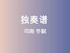 司南《冬眠》吉他谱C调吉他指弹独奏谱