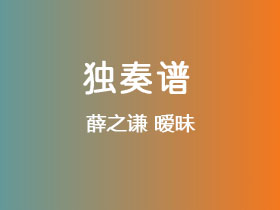 薛之谦《暧昧》吉他谱C调吉他指弹独奏谱