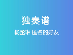 杨丞琳《匿名的好友》吉他谱C调吉他指弹独奏谱